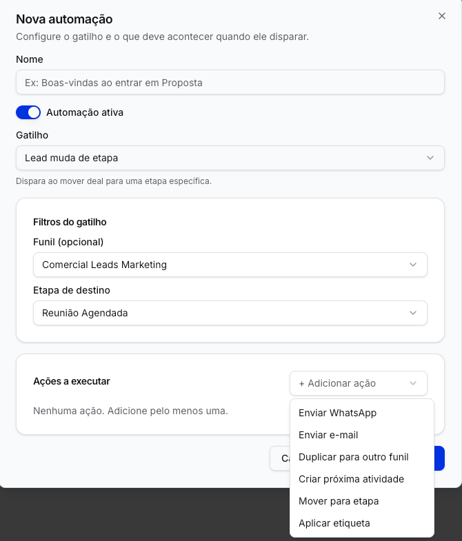 Construtor de automações